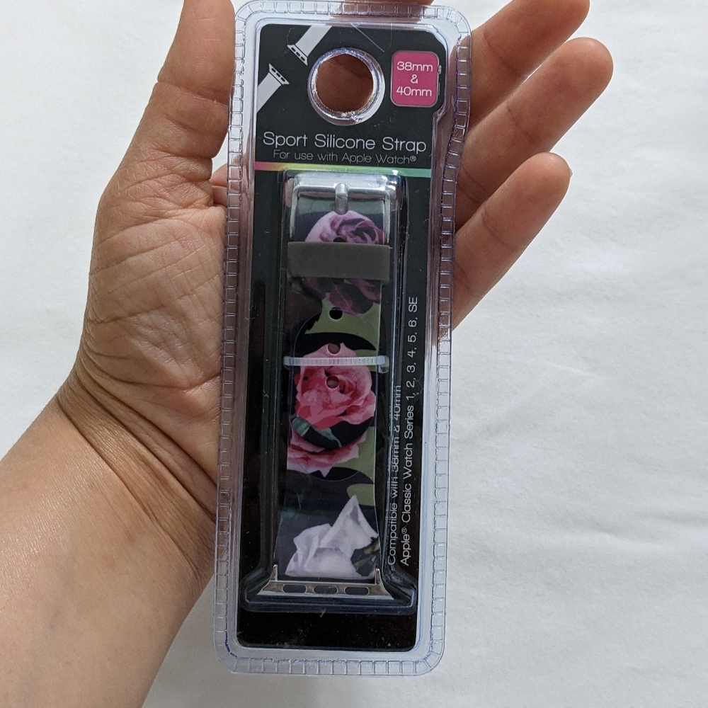 38MM & 40MM New Floral Print Apple Watch Band, Sport Silicone Strap, NEW, iWatch